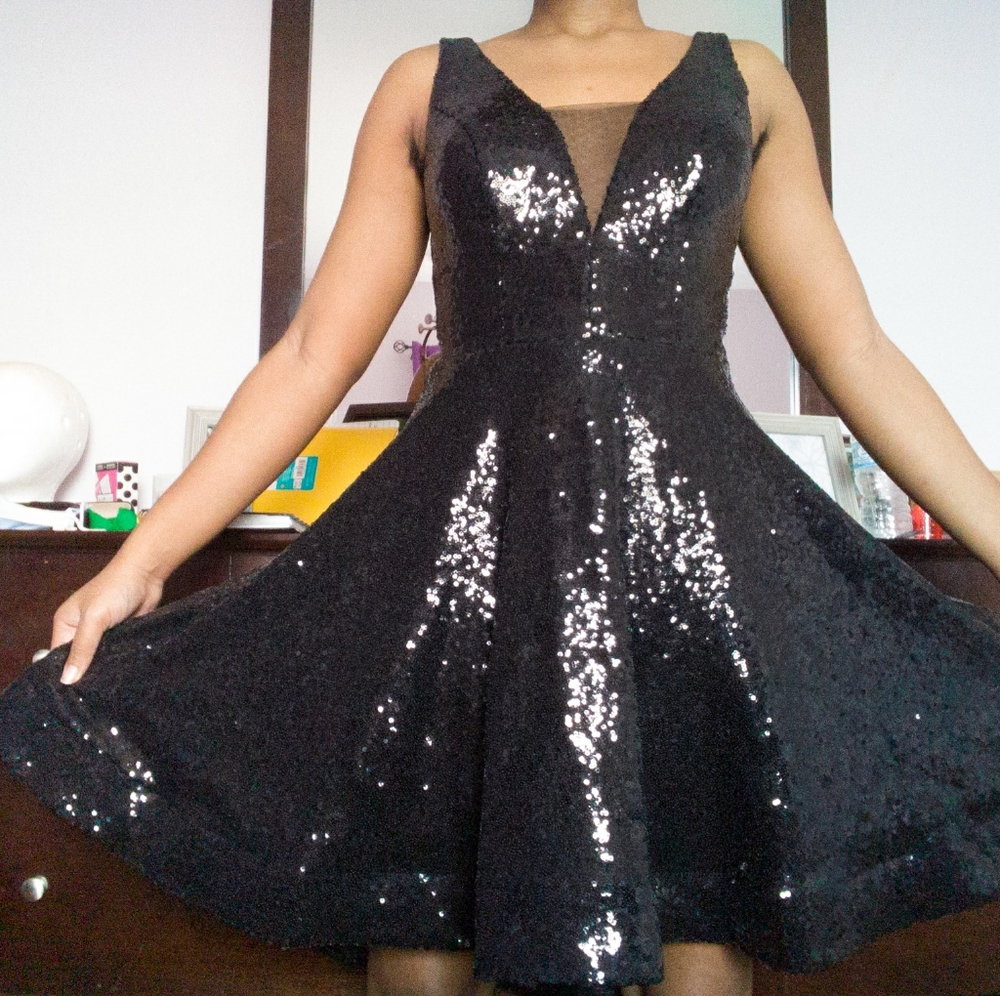 B.Darlin Black Sequins Dress